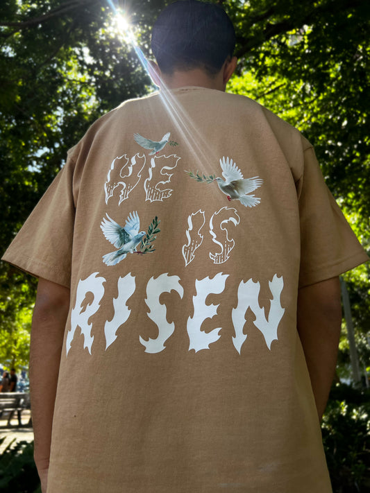He Is Risen Khaki T-Shirt