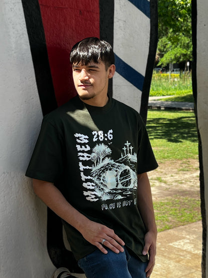 He Is Risen Hunter Green T-Shirt