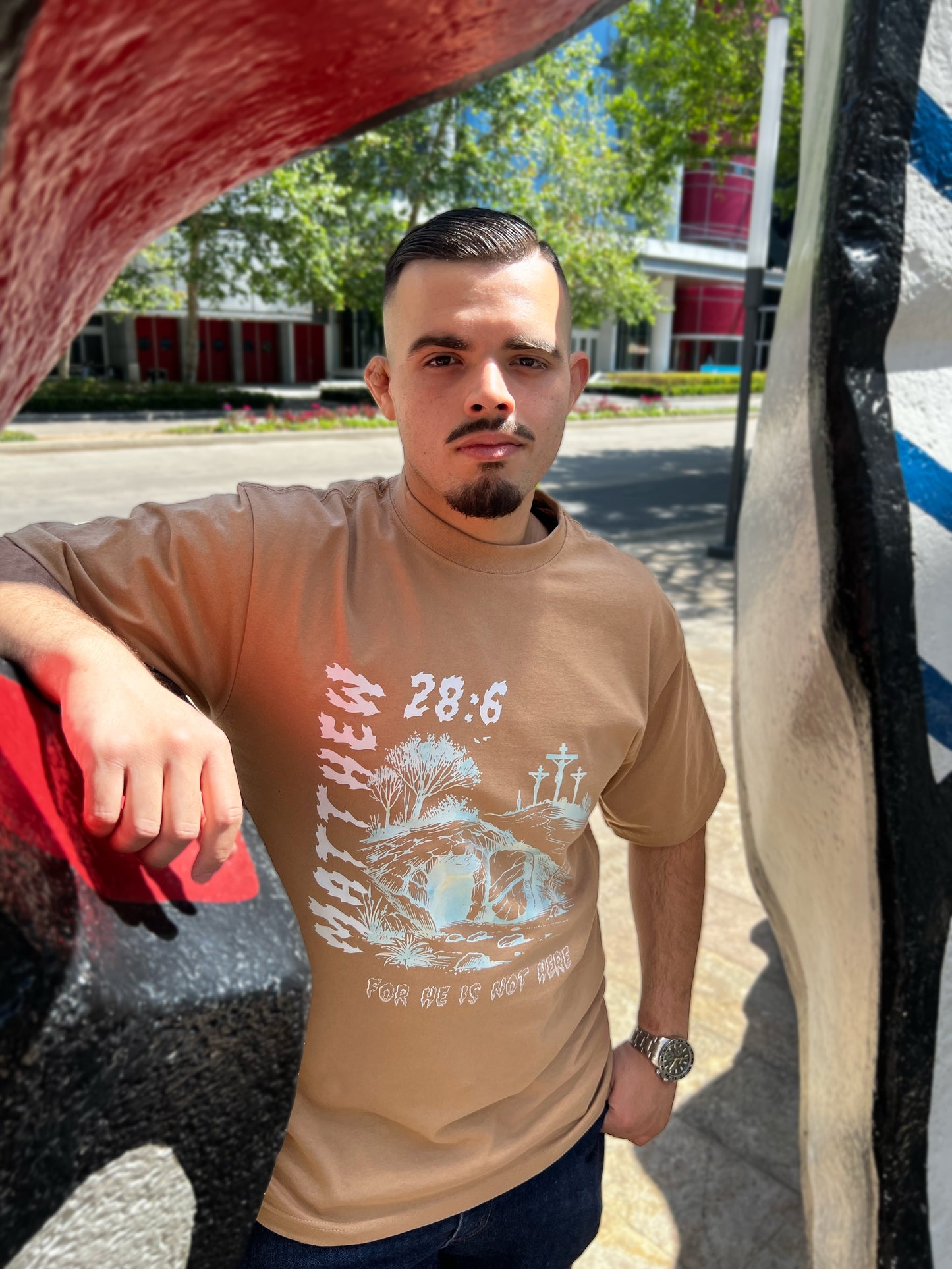 He Is Risen Khaki T-Shirt