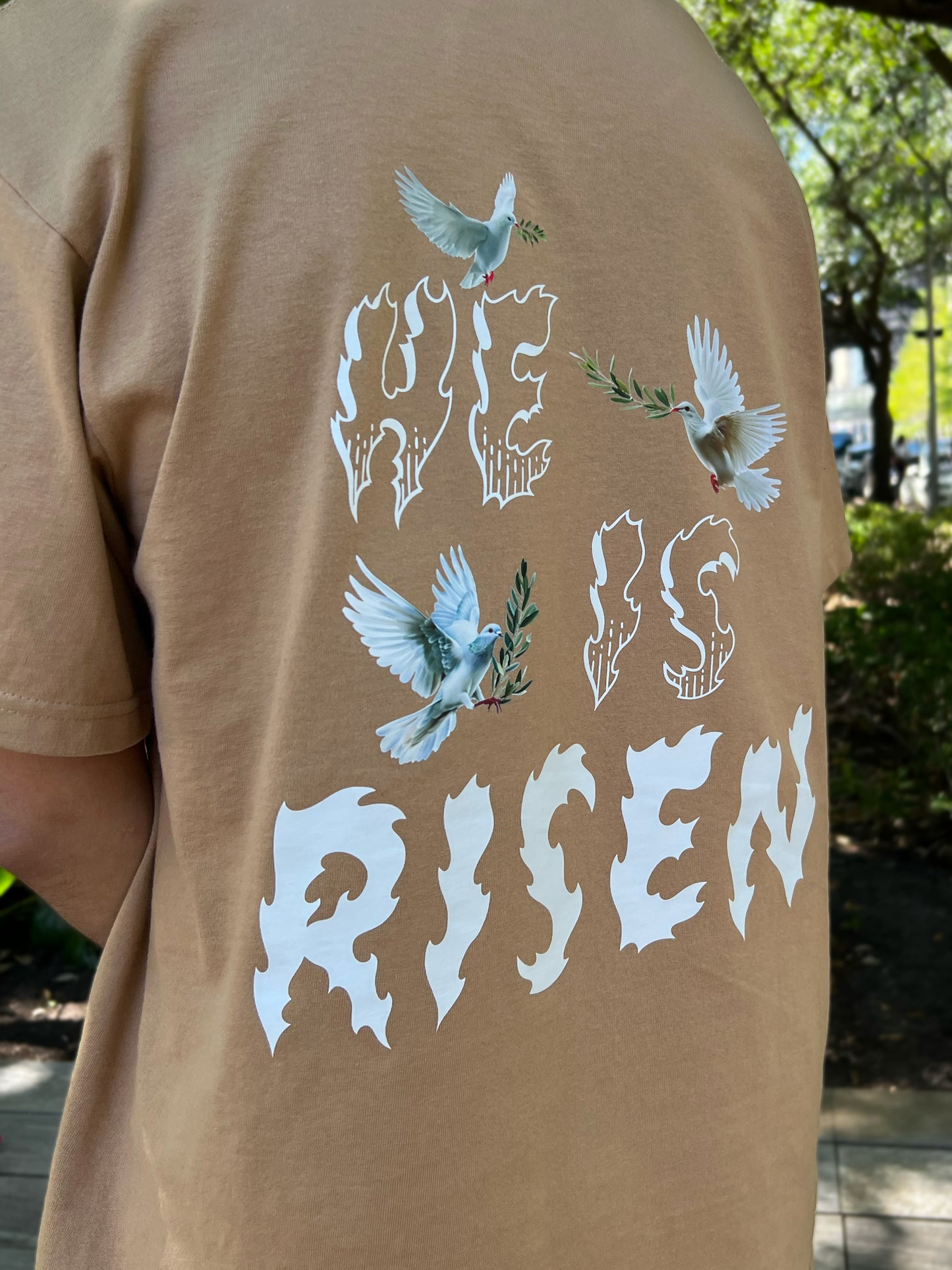 He Is Risen Khaki T-Shirt
